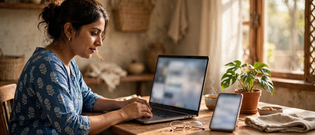 ICICI Loan Application Status: How to Track It Online Tracking ICICI loan application status on a laptop at home