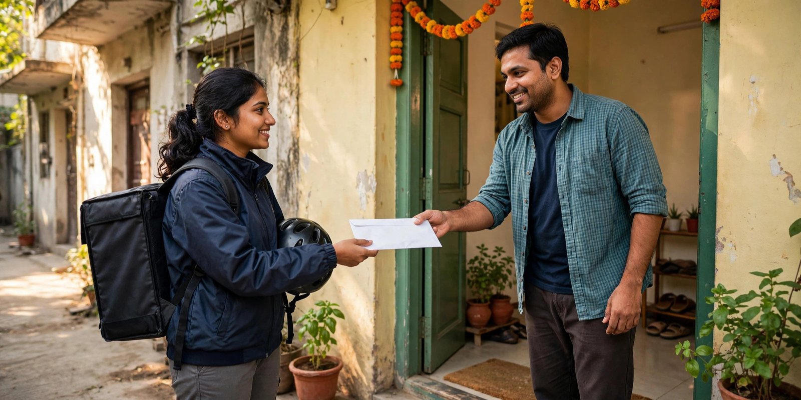 New credit card delivered by courier in a sealed envelope