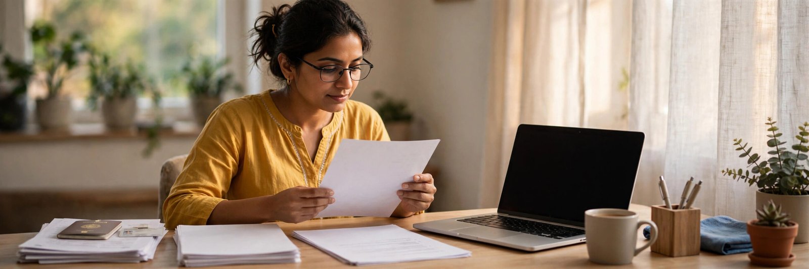 Bandhan Bank Personal Loan: Rates, Eligibility & Apply Reviewing Bandhan Bank personal loan documents at home