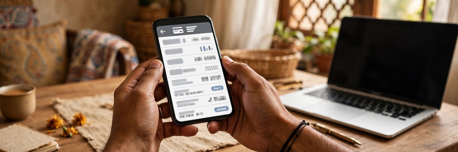 HDFC credit card statement open on a mobile banking app