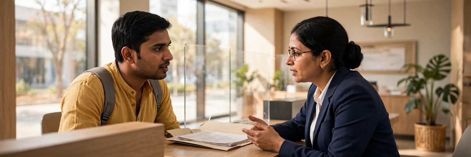 HDFC Credit Card Status: Track Application Online Asking a bank executive about an HDFC credit card application