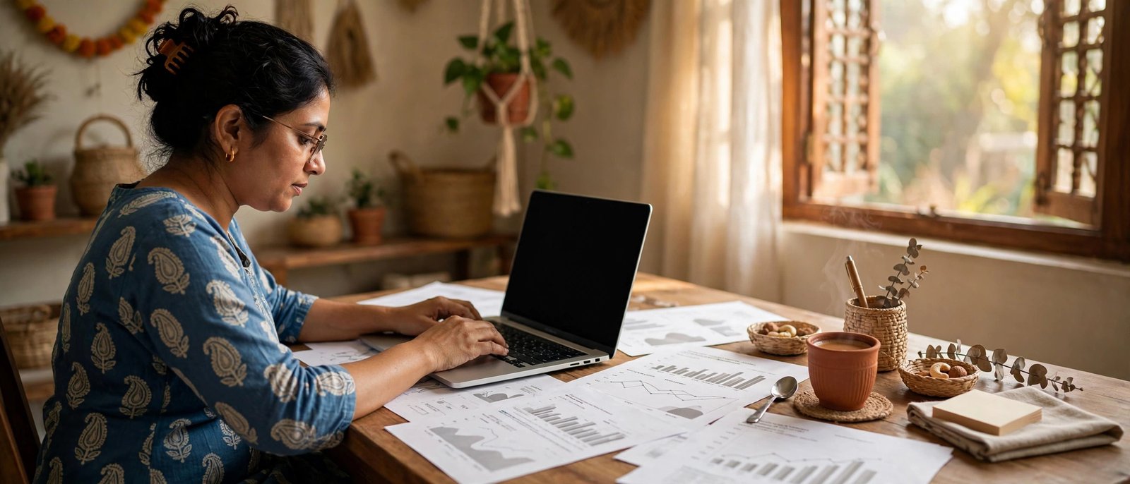 ICICI Bank Loan Statement: Download Online & Offline Borrower checking ICICI loan statement on a laptop at home