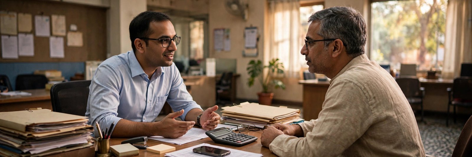 IndusInd Bank Loan Status: Track Application Online Loan officer updating a customer on IndusInd loan application status
