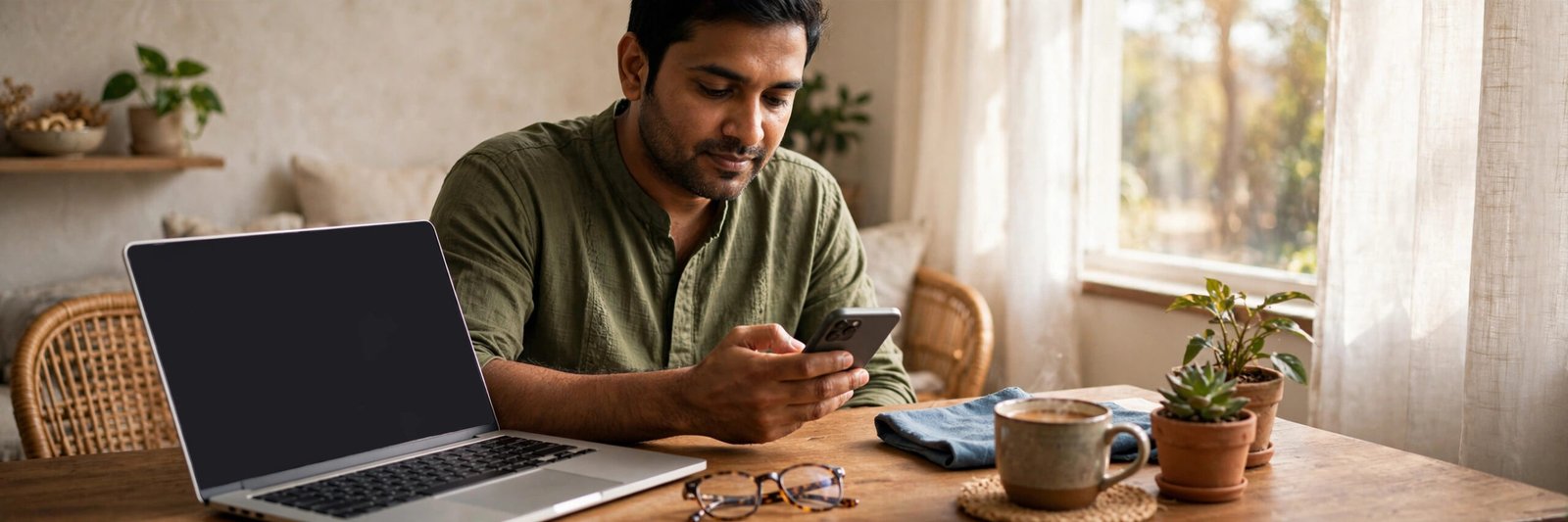 Completing OTP verification for PNB mobile banking at home