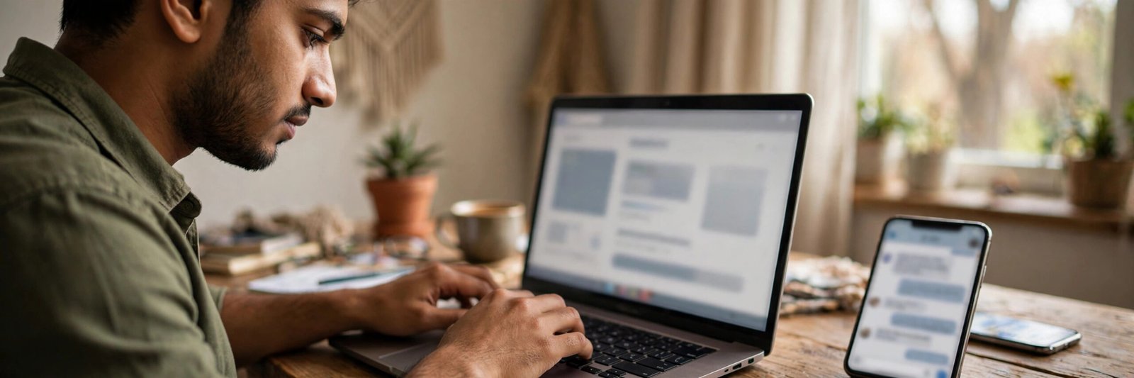 Checking SBI credit card status online on a laptop
