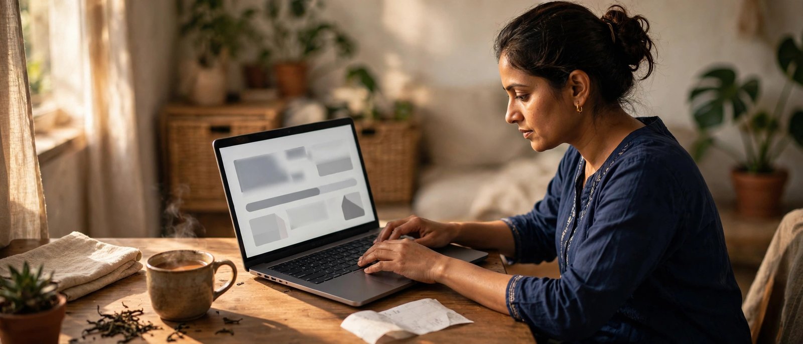 Checking UCO Bank loan status online on a laptop