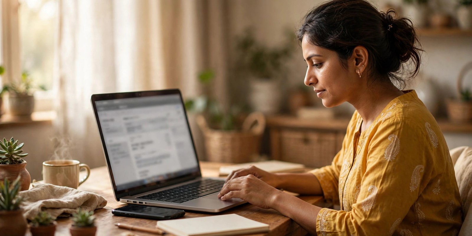 Opening a UCO Bank statement PDF on a laptop